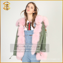 Long Style Thick Real Jacket Women Winter Fox Fur Parka